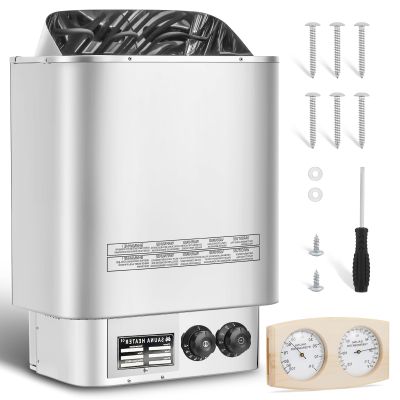 CYTBEK 6KW Sauna Heater, Electric Sauna Heaters Stove with Sauna Hygrothermograph, Dry Steam Sauna Bath, for Home, Hotel, Spa, Max. 9 m, Improve Your Sleeping Quality