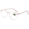 ABETOS Womens Mens Reading Glasses Retro Polygon Metal Blue Light Blocking Readers Fashion Lightweight Round Lens Eyeglasses Anti Eyestrain, Transparent Pink 150 view 1