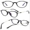 ABETOS Womens Mens Reading Glasses Retro Polygon Metal Blue Light Blocking Readers Fashion Lightweight Round Lens Eyeglasses Anti Eyestrain, Transparent Brown 050 view 3