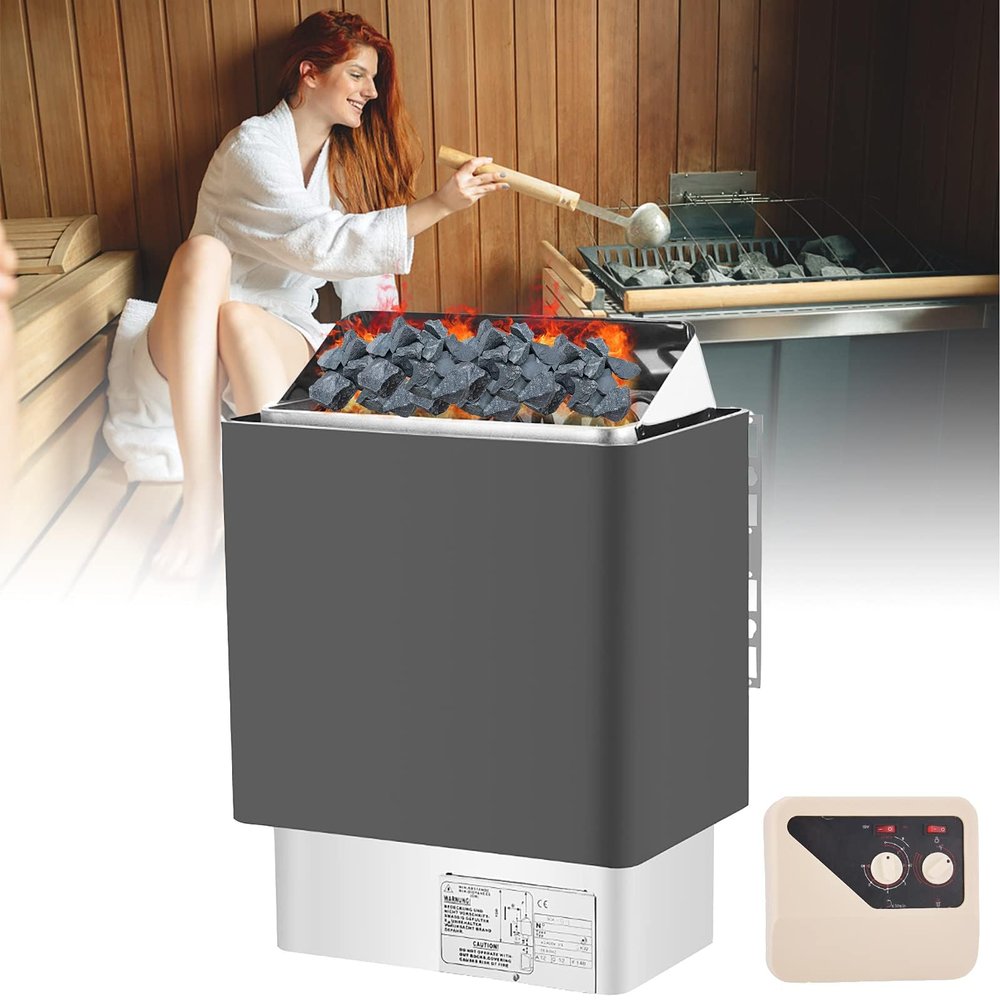 CYTBEK Sauna Heater, 3-9kw Dry Steam Bath Sauna Heater Stove,with External Controller,need 16kg Sauna Stone (not Included),can Be Used for Commercial Use and Home Use 8KW