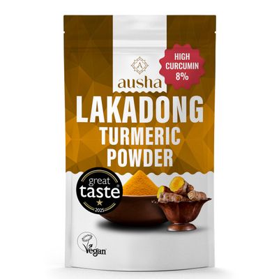 Ausha Lakadong Turmeric Powder 1kg - 8-9% Curcumin, 1* GREAT TASTE AWARD 2025 - Double Strength Turmeric - Premium Quality