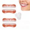Flipped Warmth 2 Pair Instant Veneers Fake Teeth Clip in Veneers, Dentures False Teeth Veneers Top And Bottom Snap on Veneers Teeth Temporary Cosmetic Teeth Veneer for Men And Women view 1