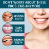 Flipped Warmth 2 Pairs Dentures False Teeth Fake Teeth White for Upper and Lower Veneers Teeth Instant Perfect Smile Silicone Tooth Whitening Clip on Veneers for Men Women view 3