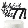 Happy 77th Birthday Cake Topper 77 Birthday Cake Toppers-Black Glitter, Funny 77th Cake Topper for Men For Women, 77th birthday decorations,77th Birthday Cake Topper Seventy seven view 1