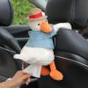 Soft Plush Car Tissue Holder Hanging Car Tissue Box Cover Organizers Portable Cartoon Animal, Paper Storage Napkin Box for Home Office Car Bathroom Decoration (B) view 1