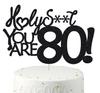 80 Cake Toppers, 80 Birthday Cake Toppers-Black Glitter, Funny 80th Cake Topper for Men For Women, 80th birthday decorations,80th Birthday Cake Topper Eighty Happy 80th Birthday Cake Topper view 1