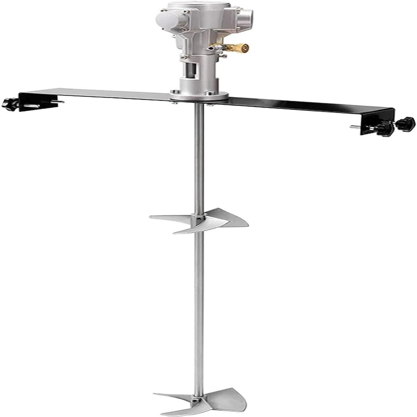 50 Gallons Pneumatic Mixer with Support Hanger, (3 Piston) 200L Stainless Steel Paint Mixer, Speed Stepless Adjustment, Bearings, for Paint Coating Materials, Viscous Liquid, Ink.