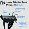 FFS Beauty 5-Blade SmoothGlide Razor Cartridge Head Refills - Durable, Diamond Coated Titanium Blade & Styling Trimmer - Blue (8) view 2