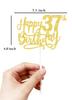 37 Birthday Cake Toppers, 37th birthday decorations, 37th Cake Topper for Men,37 Cake Topper For Women, 37th Birthday Cake Topper thirty seven Gold Glitter view 2