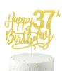 37 Birthday Cake Toppers, 37th birthday decorations, 37th Cake Topper for Men,37 Cake Topper For Women, 37th Birthday Cake Topper thirty seven Gold Glitter view 3