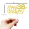 36 Birthday Cake Toppers, 36th birthday decorations, 36th Cake Topper for Men,36 Cake Topper For Women, 36th Birthday Cake Topper thirty six Gold Glitter view 2