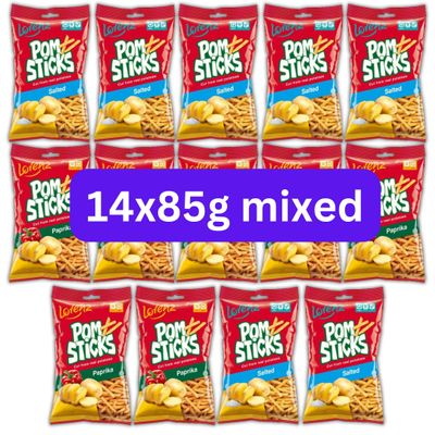 14x85g Mixed Lorenz Pomsticks Potato Sticks Paprika And Salted Mixed Case (14x85g Mixed Case 7 Paprika 7 Salted)