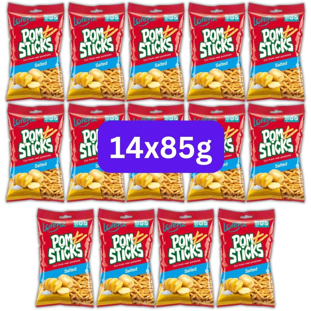(14x85g Salted) Lorenz Pomsticks Potato Sticks Paprika And Salted Full Case
