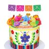 Mexican Fiesta Cake Topper Mini Mexican Papel Picado Banner Mexican Serape Ribbon and Flower for Mexican Themed Party Decorations view 3