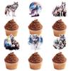 Cyodoos Pack of 24 Wolf Cupcake Topper Wolf Cake Decorations Wolf Party Decorations Birthday Wedding Party Decoration view 1
