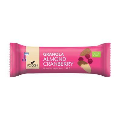 Foodin Organic Granola Bar Almond and Cranberry 40g