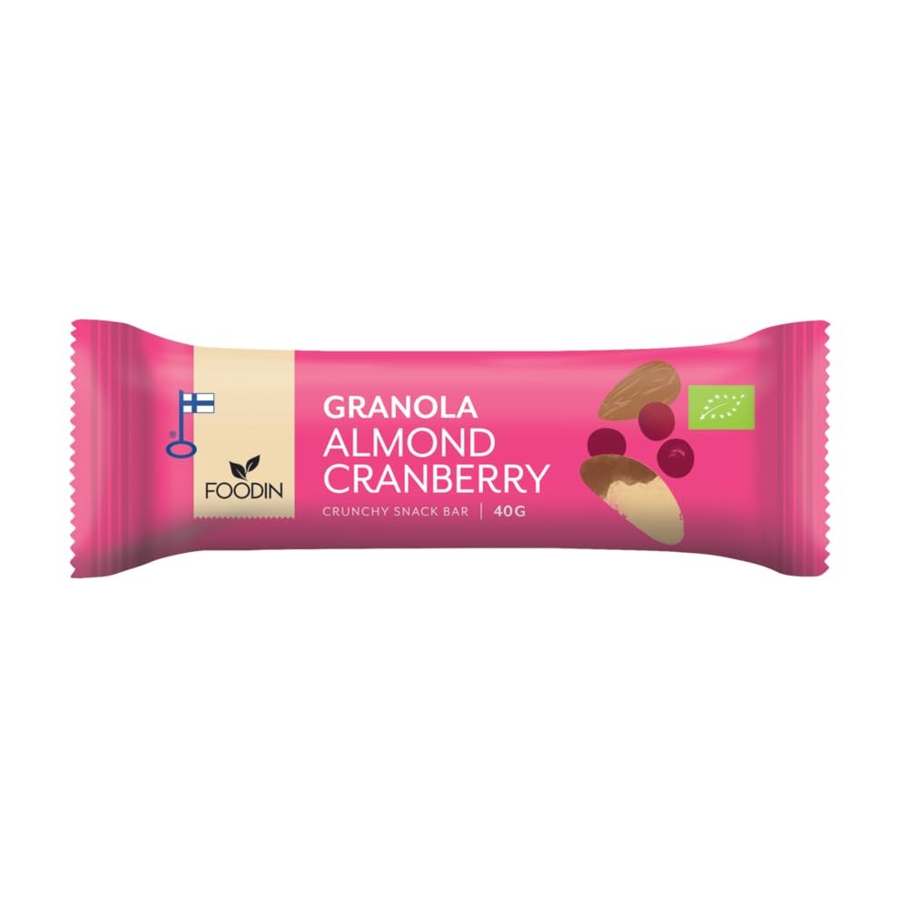 Foodin Organic Granola Bar Almond and Cranberry 40g
