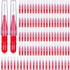 BBTO 100 Pcs Braces Dental Brush Flosser for Cleaner Interdental Brush Toothpick Tooth Flossing Head Oral Dental Toothpick Cleaners Cleaning Tool(Red) view 1