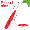 BBTO 100 Pcs Braces Dental Brush Flosser for Cleaner Interdental Brush Toothpick Tooth Flossing Head Oral Dental Toothpick Cleaners Cleaning Tool(Red) view 3