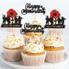 Keaziu 24 Pack Happy Memorial Day Red Flower Cupcake Picks Thanks For Your Service American National Memorial Day Theme Party Cake Decorations Supplies view 3