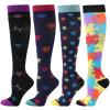 BONANGEL Compression Socks for Women & Men 4 Pairs 15-20 mmHg Graduated Stocking Knee High Best Support for Athletics, Running, Nurse, Hiking, Pregnancy, Flight view 1