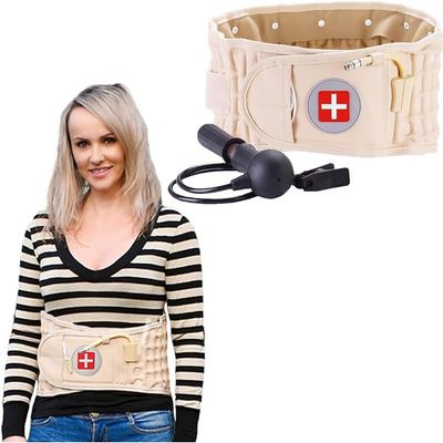 Back Traction Device, Back Decompression Belt Lumbar Support for Back Inflatable Waist Belt Pain Relief Lumbar Strain One Size Fits