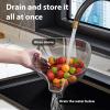 Bexdug Fruit Washing Bowl with Strainer,Side Filter Hangable Safety Strainer Bowl for Fruit Wash - Space Saving Kitchen Strainer, Stackable Multifunctional Washing Bowl for Beans Tomato view 2