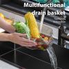 Bexdug Fruit Washing Bowl with Strainer,Side Filter Hangable Safety Strainer Bowl for Fruit Wash - Space Saving Kitchen Strainer, Stackable Multifunctional Washing Bowl for Beans Tomato view 3