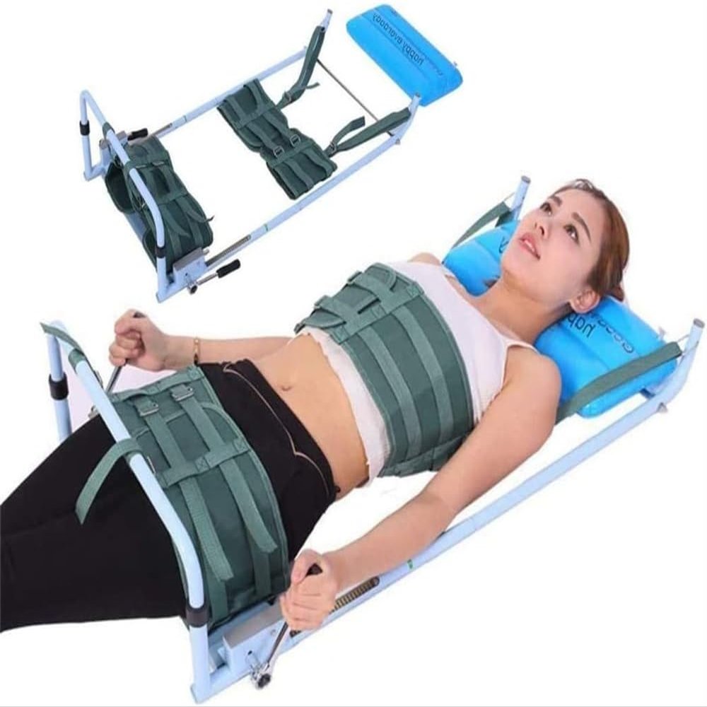 Back Lumbar Traction Device for Bed, Home Use Spine Posture Corrector, for Lumbago Low Back Pain, Relieve Cervical and Lumbar Fatigue