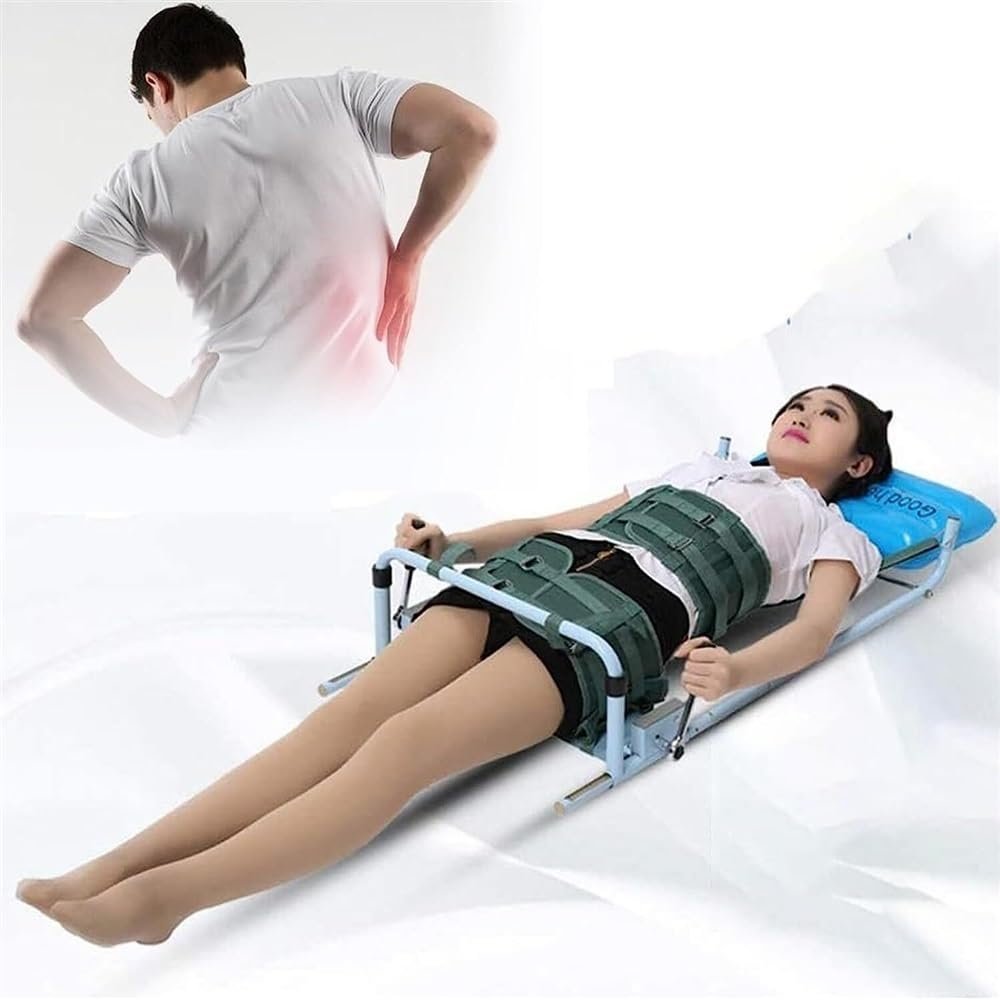 Back Lumbar Traction Device, Adjustable Multifunctional Light Weight Folding Compact, Cervical Spine Extension Stretcher for Relieve Spondylosis, Improve Spine Posture