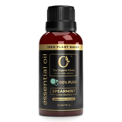 100% Plant Based Spearmint Oil for Facial Hair, Body Massage & Aromatherapy - 100% Pure & Organic Spearmint Essential Oil for Face, Skin Hair & Diffuser