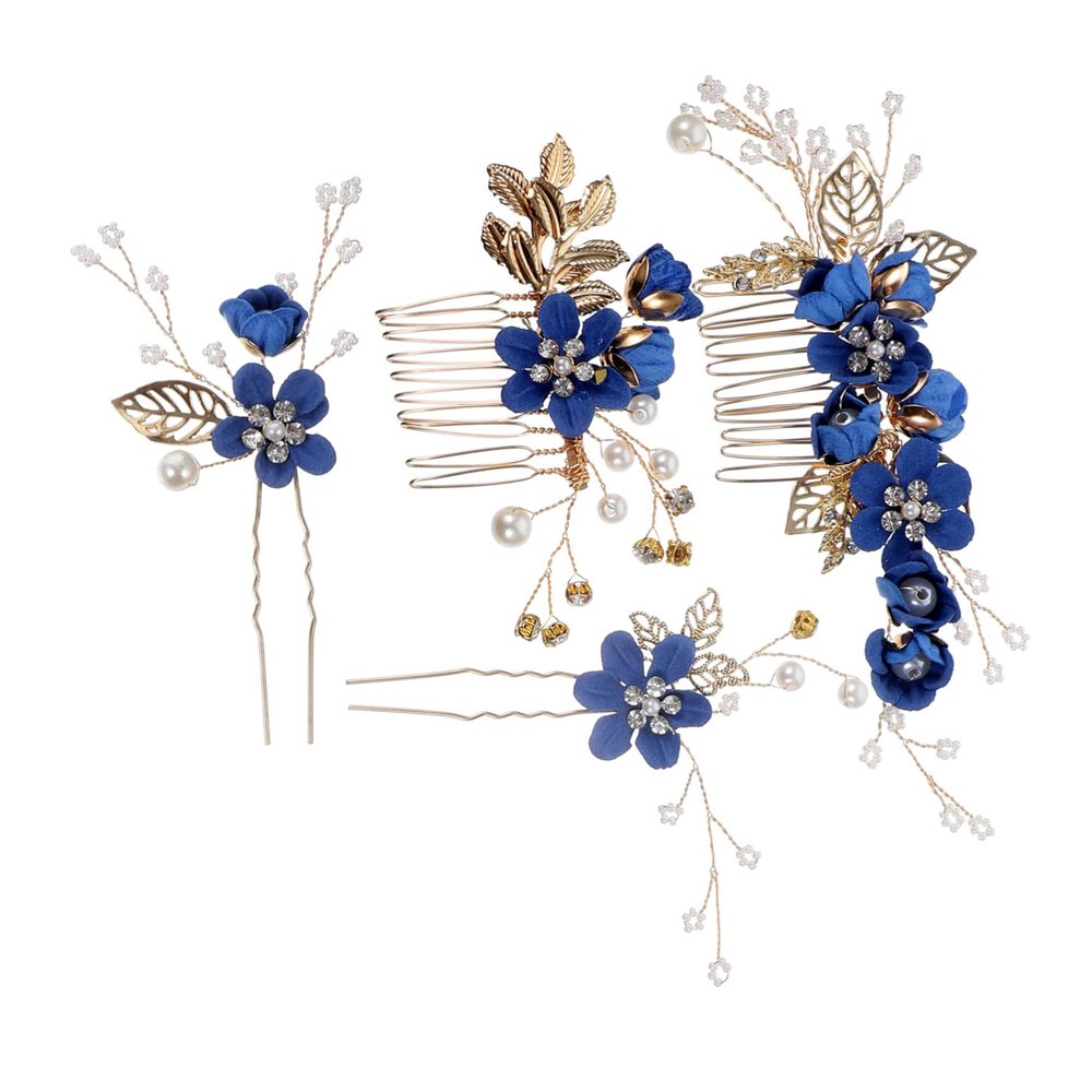 ABOOFAN Floral Hair Comb Bridal Headpiece Wedding Hair Accessories Rhinestone Hairpin for Women and Girls