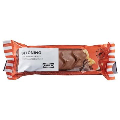 Indulge in BELNING: Milk Chocolate Bar with Caramel and Salty Almond Filling A Decadent Treat with a Sustainable Twist Rainforest Alliance Certified, 45 g