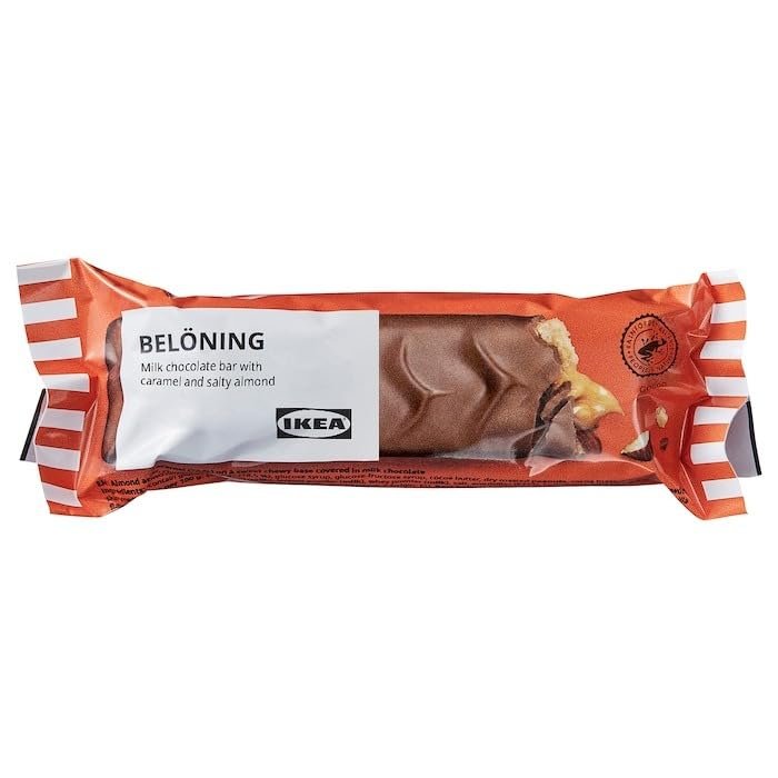 Indulge in BELNING: Milk Chocolate Bar with Caramel and Salty Almond Filling A Decadent Treat with a Sustainable Twist Rainforest Alliance Certified, 45 g