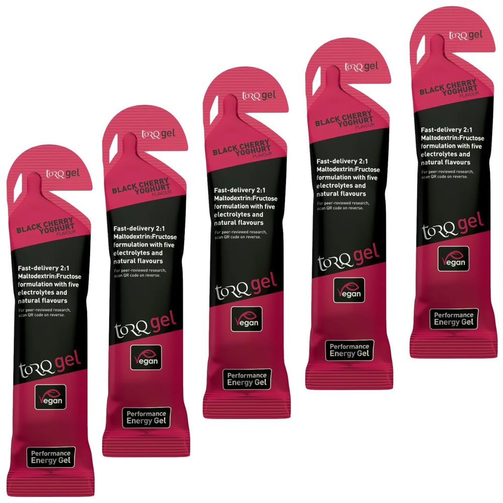 Contrast Torq Energy 45g Gel Sachets - Black Cherry Yoghurt (Pack of 5)