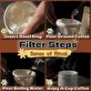 HuGuWdy Reusable Flannel Cloth Coffee Filter with Wooden Handle, Preferred Washable, White, 1 Count, Compatible with Coffee Maker view 3