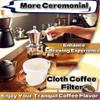 HuGuWdy Reusable Flannel Cloth Coffee Filter with Wooden Handle, Preferred Washable, White, 1 Count, Compatible with Coffee Maker view 4