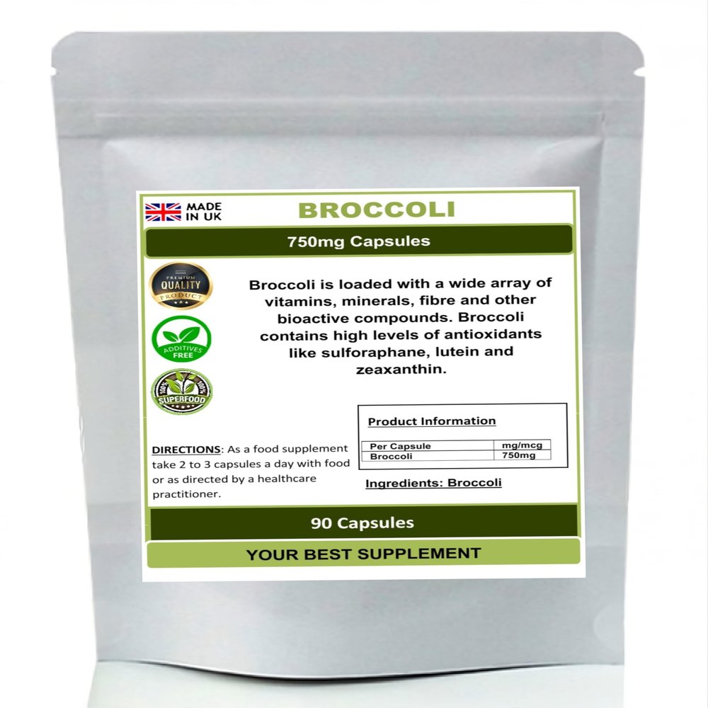 Broccoli Capsules 750mg,High Strength Supplement,Super-Food Sulforaphane (90)