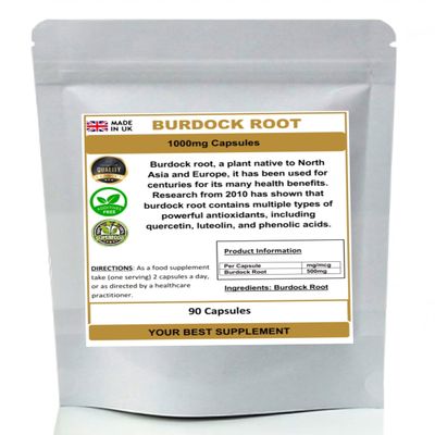 Burdock Root Capsules 1000mg Per Serving Premium 100% Natural Pure no additives (90)