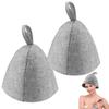 ZJIVQO 2PCS Thicken Wool Sauna Hat for Women and Men, Breathable Head Protection, Ideal for Sauna Hot Spring Bathroom, Grey view 1