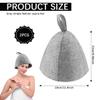 ZJIVQO 2PCS Thicken Wool Sauna Hat for Women and Men, Breathable Head Protection, Ideal for Sauna Hot Spring Bathroom, Grey view 2