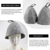 ZJIVQO 2PCS Thicken Wool Sauna Hat for Women and Men, Breathable Head Protection, Ideal for Sauna Hot Spring Bathroom, Grey view 3