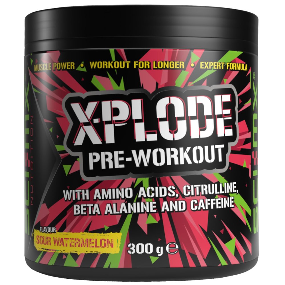 SCI-MX - X-PLODE Pre Workout Powder - Sour Watermelon - Amino Acids + 250mg Caffeine  6g Citrulline Malate  3.2g Beta Alanine per Serving (20 Servings) - 300g