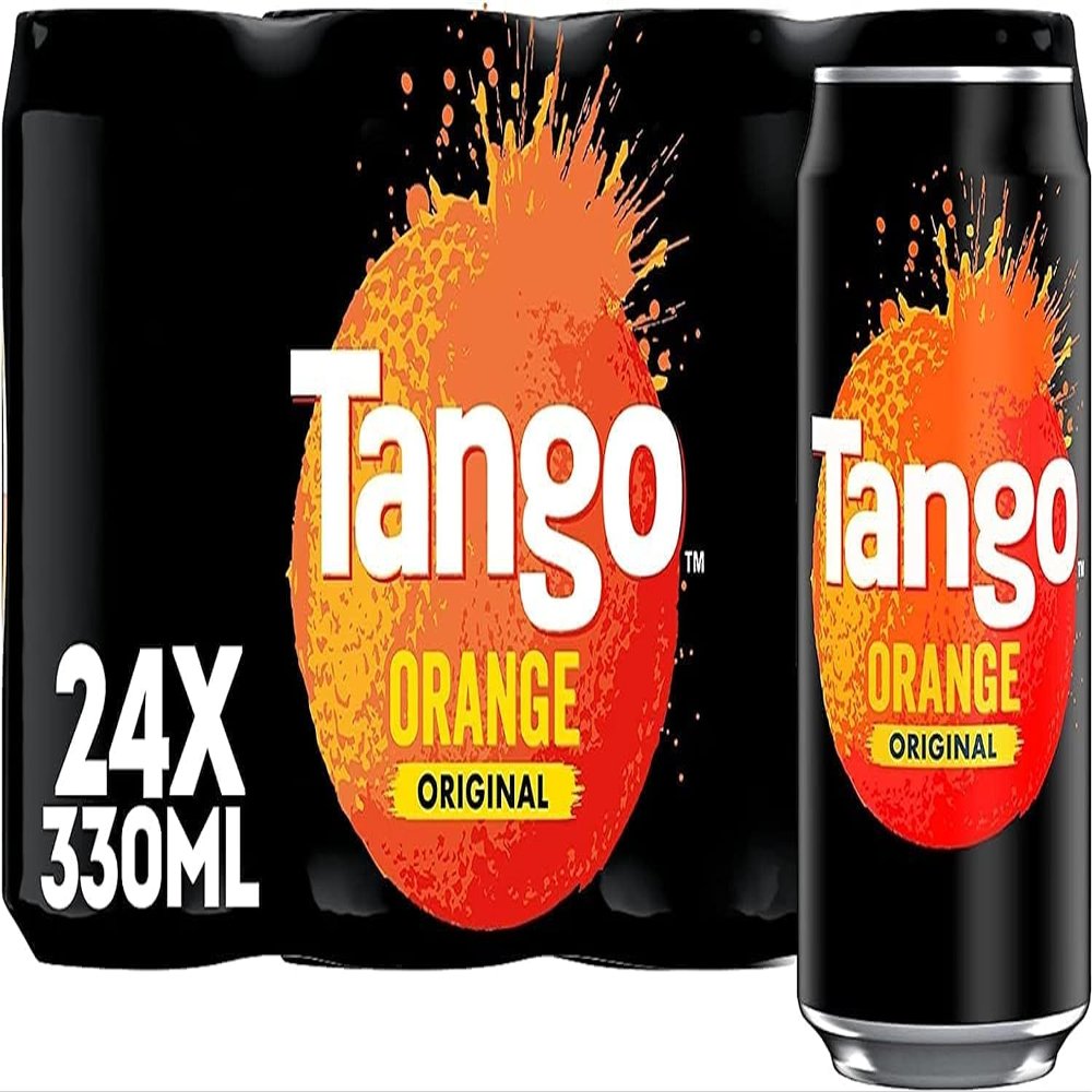 MegaBargain Tango Soft Drink Edition Cans Sugar Free Bursting With Flavour 24 x 330mls (24 x 330ml, Orange (Original Sugar))