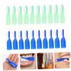 Gogogmee 20pcs Mini Toothbrushes Soft Small Manual Tooth Brushes for Prison Use Finger Teeth Cleaning, Blue and Light Green, Short Handle Oral Care Accessories view 3