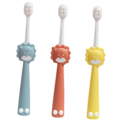 Hoement 3pcs Soft Boy Girl Toothbrush Years Boys and Girls Toothbrush Comfortable Handle