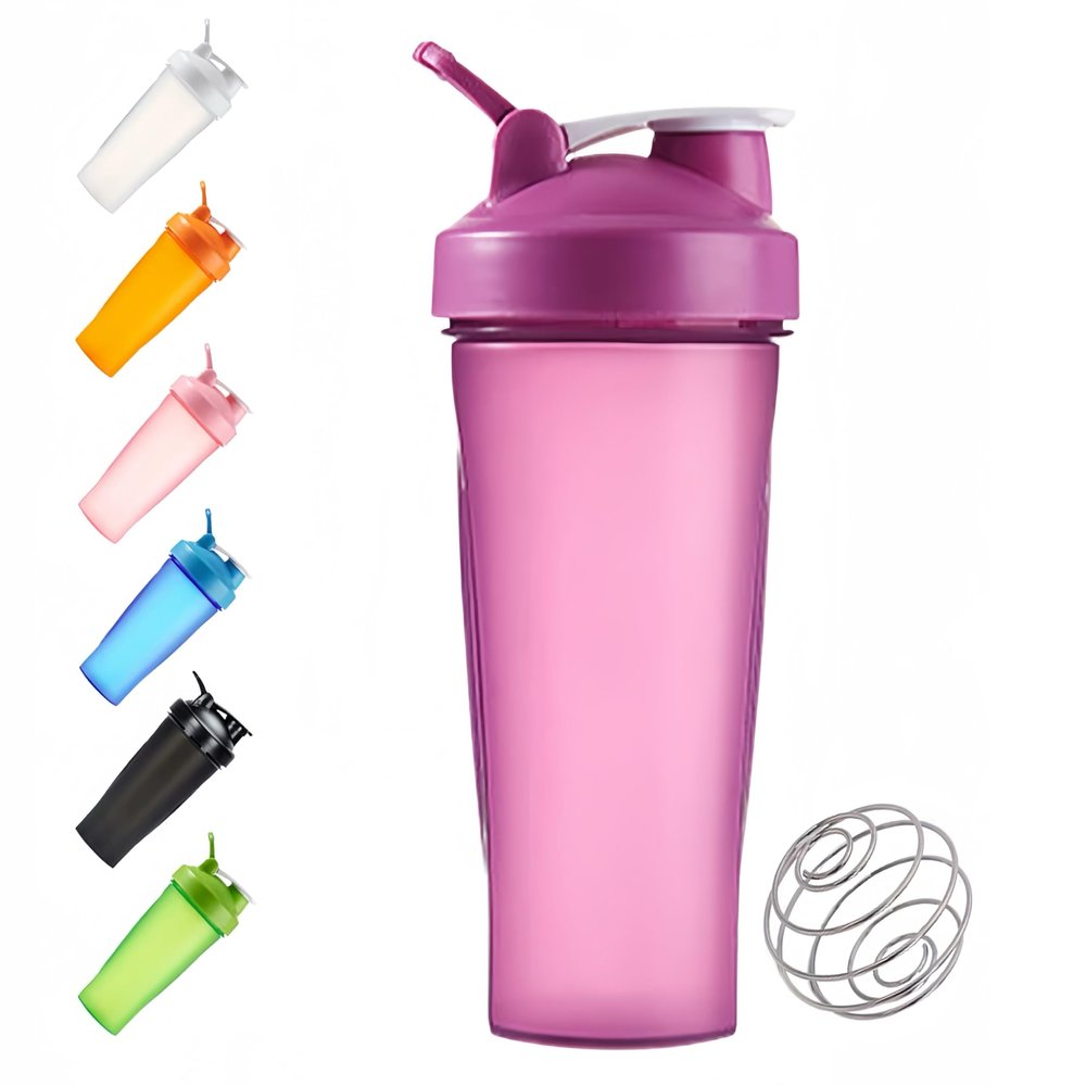 Protein Shaker Bottle, Secure Leakproof Protein Shake Mixer Bottle, Steel Mixing Ball For Lump Free Smooth Shake, BPA Free, Dishwasher Safe for Gym & Sports Shaker Bottle (Purple, 21, Fluid Ounces)
