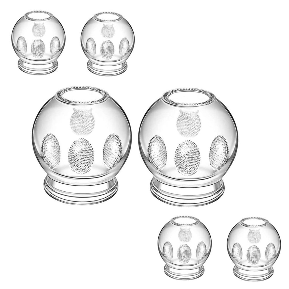 HAPINARY 6pcs Home Cupping Glass Thickened Cupping Cup Therapy Device for Body Massage Cups