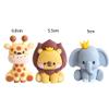 4Pcs Jungle Animal Cake Toppers, Cute Animal Theme Cake Topper Lion Elephant Giraffe Cake Decorations for Showers Birthday Party view 2