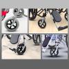 KWIBYBGS Wheelchair Front Small Wheel,Pu Wheel +Front Fork +Screw,Solid Wheel Wear-Resistant and Shock-Absorbing,2 Pieces/Gray/7Inch view 2